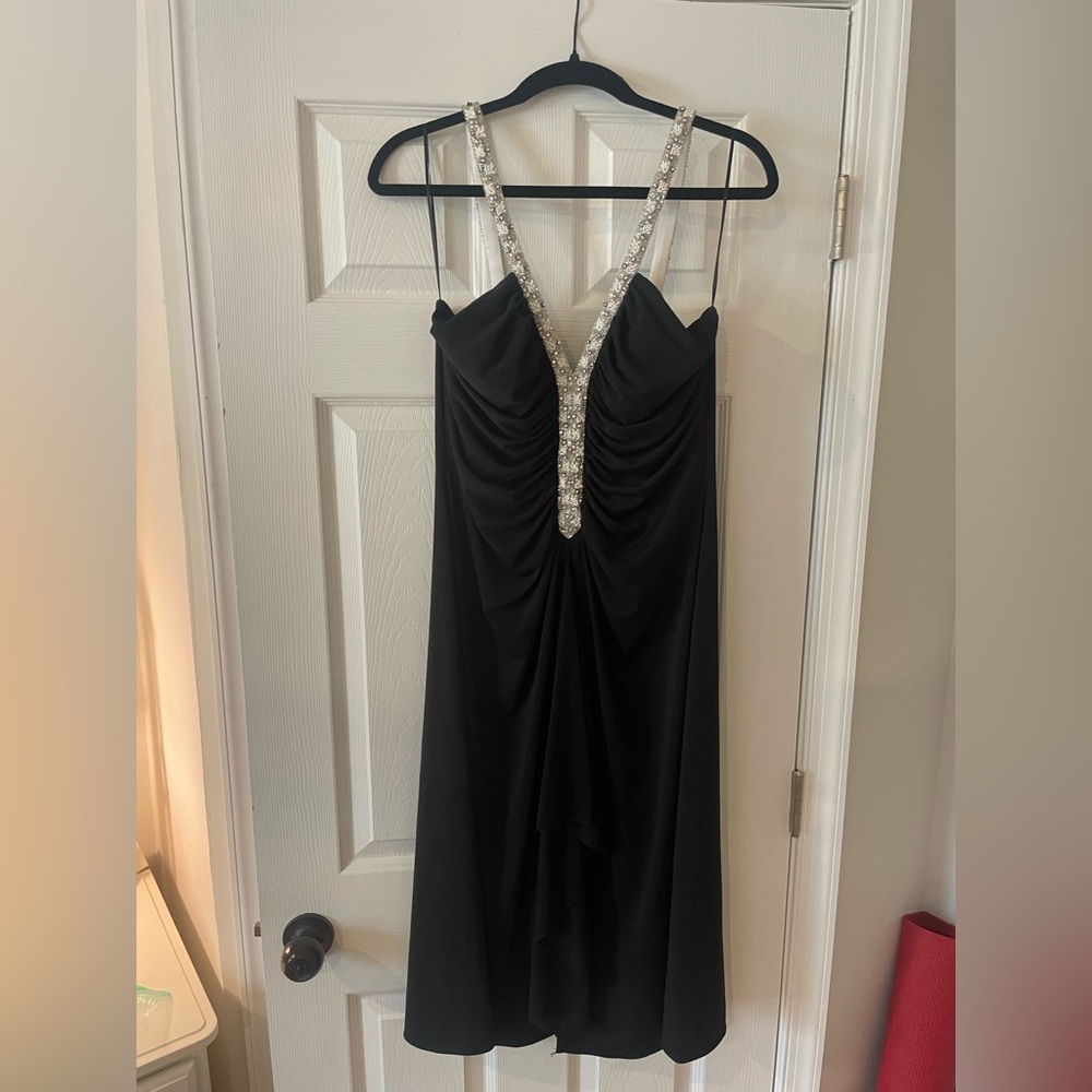 JS Boutique Black Dress with Embellished Straps - Picture 4 of 5